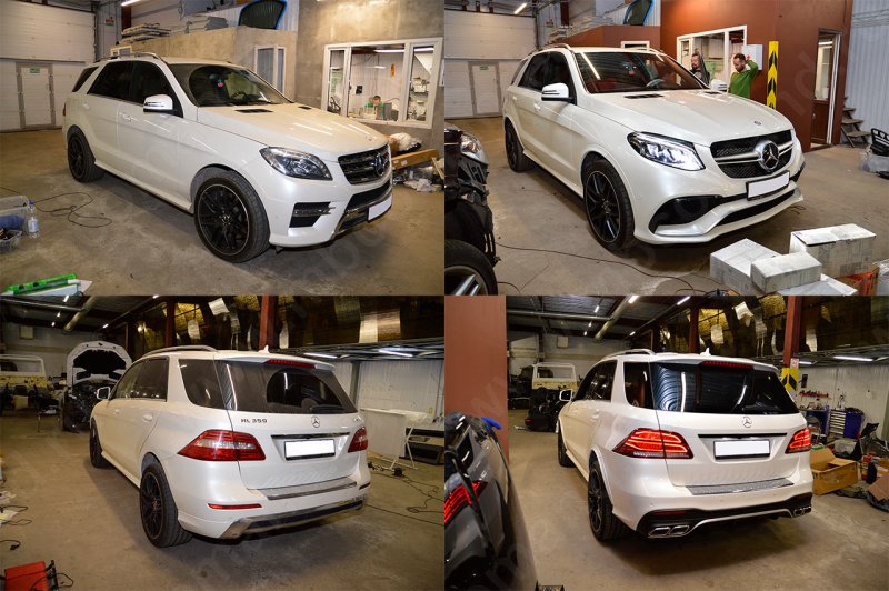 До и после рестайлинга Мерседес ML в GLE 63 AMG w166